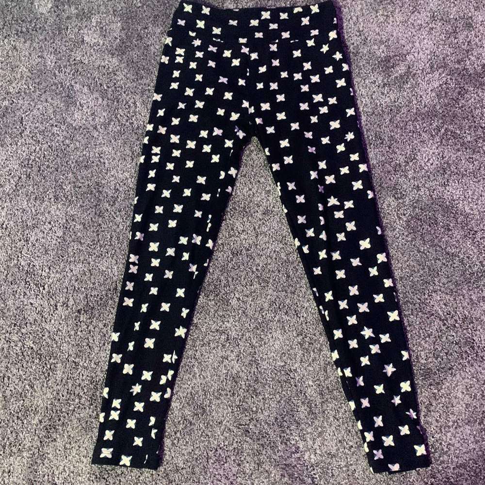 Black Leggings with a Flowerish print